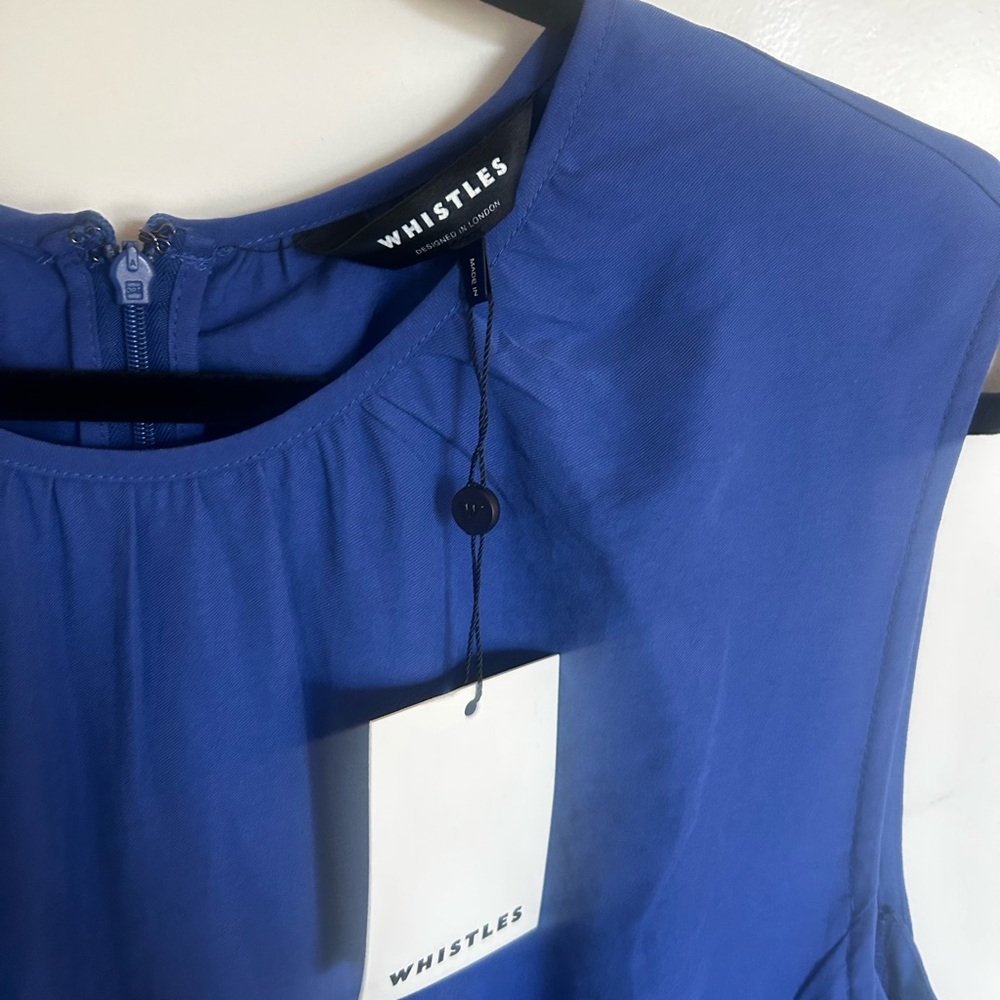 Whistles Blue Ruched Drawstring Sundress - Picture 7 of 9